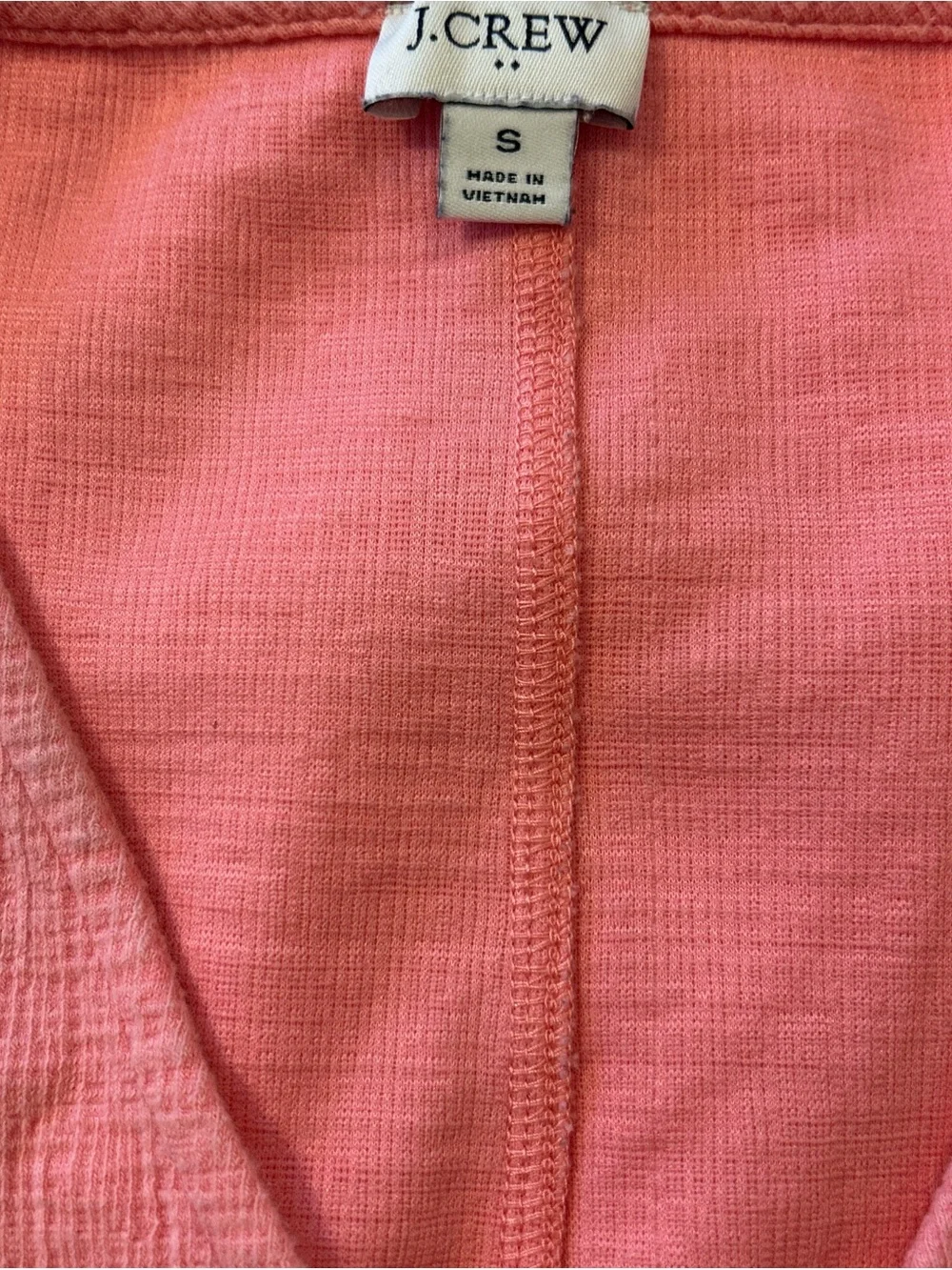 J.Crew peach Button-Front Tie-Hem Top